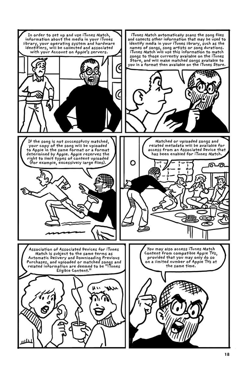 Illustration for article titled Convierten los términos y condiciones de iTunes en una delirante novela gráfica